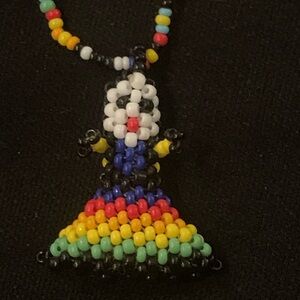 Handcrafted Multicolor Beaded Dress Pendant Necklace